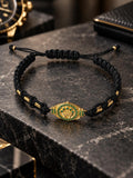 Genuine 14K Gold Bracelet - Black Cord
