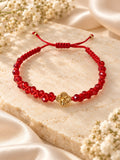 Genuine 14K Gold Bracelet - Red Beads